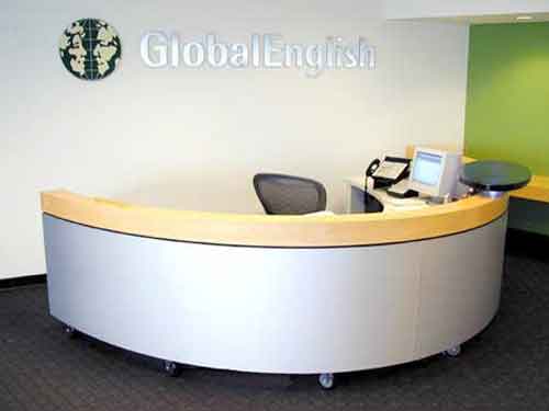 Custom Reception Desk Made For Global English By Miesner Design